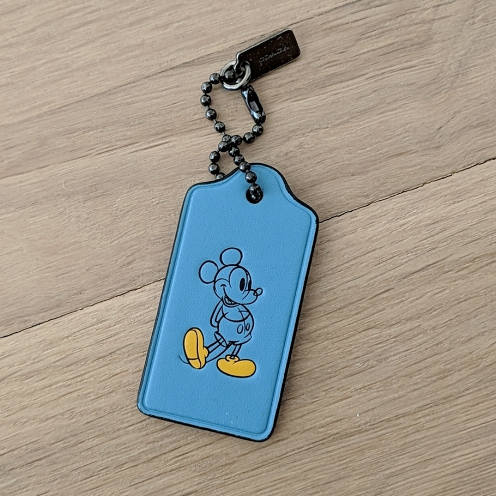 Disney✕Coach leather bag tag
